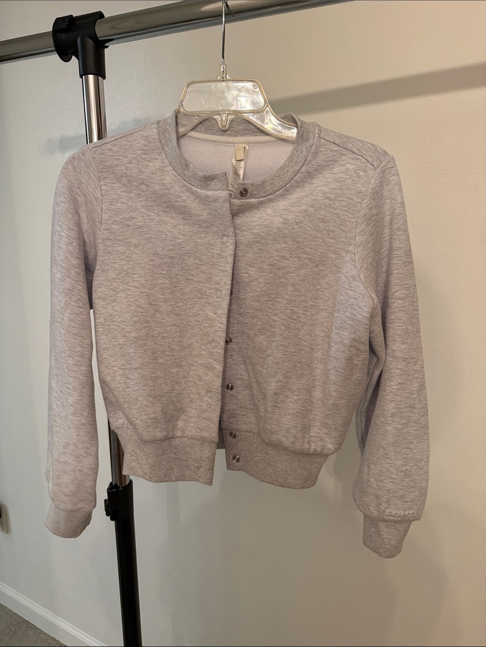 Skims Cotton Fleece Shrunken Cardigan